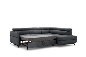 Γωνιακός καναπές/κρεβάτι Elaris L/ Γραφίτης/ Δεξιά γωνία/ 351x97x203- BOG8701