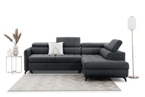 Γωνιακός καναπές/κρεβάτι Elaris L/ Γραφίτης/ Δεξιά γωνία/ 351x97x203- BOG8701