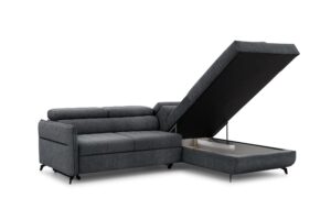 Γωνιακός καναπές/κρεβάτι Elaris L/ Γραφίτης/ Δεξιά γωνία/ 351x97x203- BOG8701