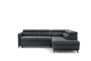 Γωνιακός καναπές/κρεβάτι Elaris L/ Γραφίτης/ Δεξιά γωνία/ 351x97x203- BOG8701
