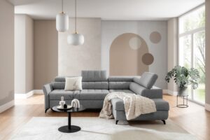 Γωνιακός καναπές/κρεβάτι Elaris L/ Γκρι/ 251x97x203 Δεξιά γωνία- BOG8760