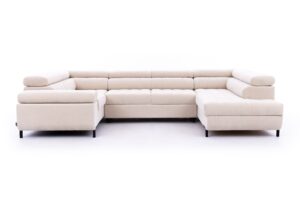 Γωνιακός καναπές/Κρεβάτι Tyro U/ Μπεζ/ Αριστερή γωνία/340x100x203 BOG5301