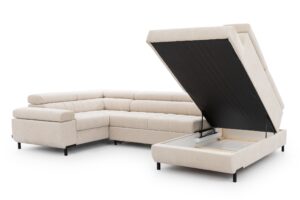 Γωνιακός καναπές/Κρεβάτι Tyro U/ Μπεζ/ Αριστερή γωνία/340x100x203 BOG5301