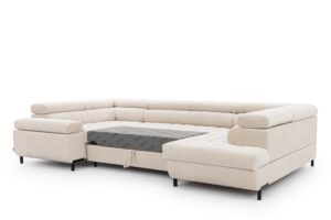Γωνιακός καναπές/Κρεβάτι Tyro U/ Μπεζ/ Αριστερή γωνία/340x100x203 BOG5301