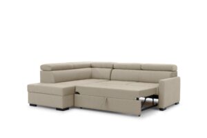 Γωνιακός καναπές/κρεβάτι Tare / Μπεζ/ Αριστερή γωνία/ 249x104x202 BOG4666