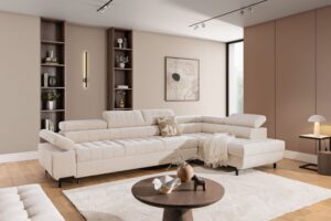 Γωνιακός καναπές/Κρεβάτι Tyro Maxi/ Μπεζ/ Δεξιά γωνία/338x100x203 BOG5302