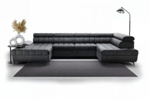 Γωνιακός καναπές/Κρεβάτι Valer U II/Γραφίτης/ 347x97x203/ Δεξιά γωνία BOG2766