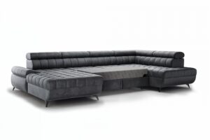 Γωνιακός καναπές/Κρεβάτι Valer U II/Γραφίτης/ 347x97x203/ Δεξιά γωνία BOG2766