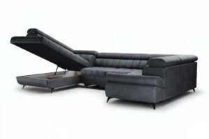 Γωνιακός καναπές/Κρεβάτι Valer U/Γραφίτης/ 340x97x203/ Δεξιά γωνία BOG2765