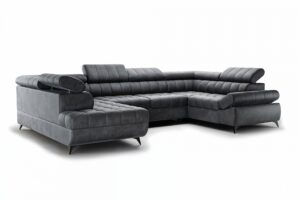 Γωνιακός καναπές/Κρεβάτι Valer U/Γραφίτης/ 340x97x203/ Δεξιά γωνία BOG2765
