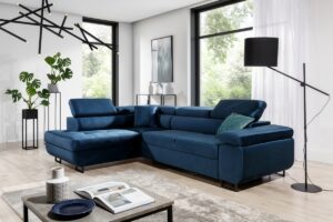 Γωνιακός καναπές/Κρεβάτι Anna L/ Μπλε/ Αριστερή γωνία/271x98x201 BOG5361