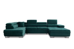 Γωνιακός Καναπές/Κρεβάτι Anna U II /Πράσινο/ Αριστερή γωνία/ 340x98x202 BOG5767