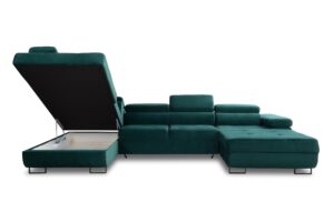 Γωνιακός Καναπές/Κρεβάτι Anna U II /Πράσινο/ Αριστερή γωνία/ 340x98x202 BOG5767