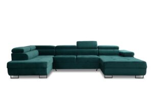 Γωνιακός Καναπές/Κρεβάτι Anna U II /Πράσινο/ Αριστερή γωνία/ 340x98x202 BOG5767