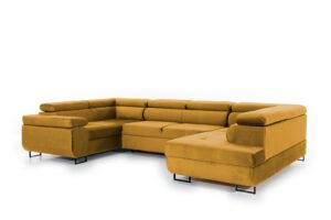 Γωνιακός Καναπές/Κρεβάτι Anna U /Κίτρινο/ Αριστερή γωνία/ 340x90x202 BOG5760