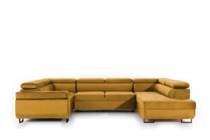 Γωνιακός Καναπές/Κρεβάτι Anna U /Κίτρινο/ Αριστερή γωνία/ 340x90x202 BOG5760
