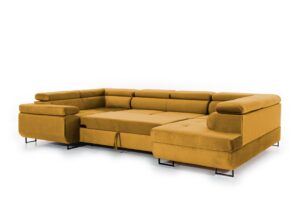 Γωνιακός Καναπές/Κρεβάτι Anna U /Κίτρινο/ Αριστερή γωνία/ 340x90x202 BOG5760