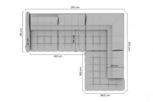 Γωνιακός καναπές/κρεβάτι Elaris L/ Μπεζ/ 251x97x203 Αριστερή γωνία BOG0454