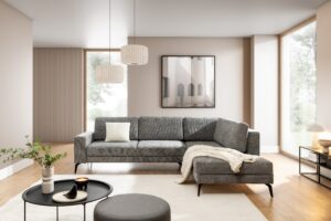 Γωνιακός καναπές/κρεβάτι Elen L/ Γκρι/ 284x88x219/ Δεξιά γωνία BOG8176