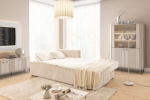 Γωνιακος Καναπές/ Κρεβατι Solva Mini/ Κρεμ/ 230x90x144 BOG21283