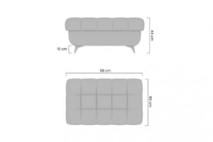 Πουφ Valer/ χωρίς αποθηκευτικό χώρο/ Γκρι/ 98x44x60/ BOG099