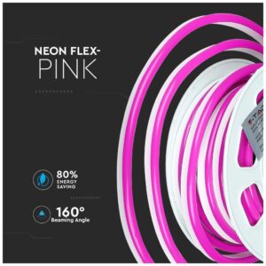 Αδιάβροχη Led Ταινία NEON FLEX 24V 10m ροζ V-TAC 2529