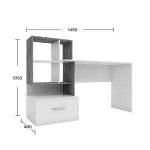 Γραφείο Viola Μπεζ-Σκούρο Δρυς 149x48x105cm