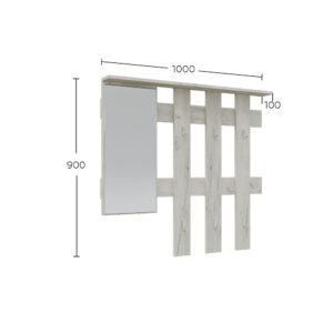 Κρεμάστρα Reno με Καθρέπτη Λευκό 100x10x90cm