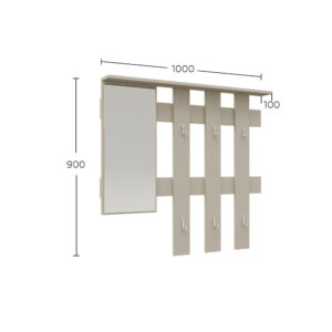 Κρεμάστρα Reno με Καθρέπτη Cashmere 100x10x90cm