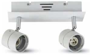 V-TAC Φωτιστικό -Βαση Track Εξωτερικό Διπλό Τοίχου ή Οροφής για Σποτ 2χGU10 Λευκό 3618