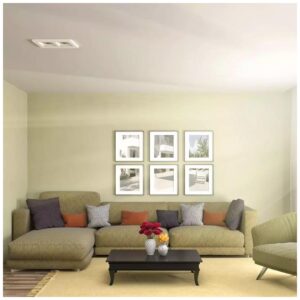 V-TAC Βάση Χωνευτή Γύψινη Διπλή με 2 υποδοχές τετράγωνες για Σποτ GU10 Λευκή 3648