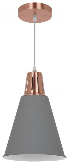 Κρεμαστό Φωτιστικό V-TAC Μεταλλικό Γκρι με Φινίρισμα Αμμου και ντουί Ε27 Φ220mm 3701