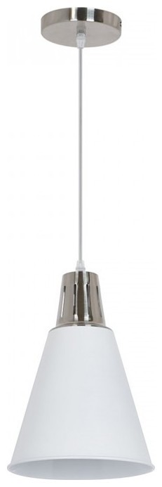 Κρεμαστό Φωτιστικό V-TAC Μεταλλικό Χρώμιο-Λευκό με Φινίρισμα Αμμου και ντουί Ε27 Φ220mm 3702