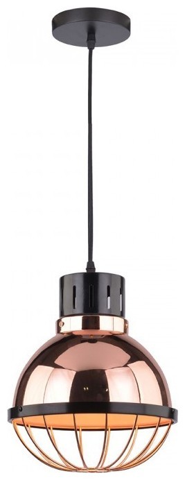 Κρεμαστό Φωτιστικό V-TAC Μεταλλικό Χρώμα Rose Gold Χαλκού με Πλέγμα και ντουί Ε27 Φ250 3709