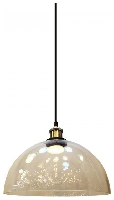 Vintage Κρεμαστό Φωτιστικό V-TAC Γυαλί Τύπου Καμπάνας Διάφανο με ντουί Ε27 Φ300mm 3737