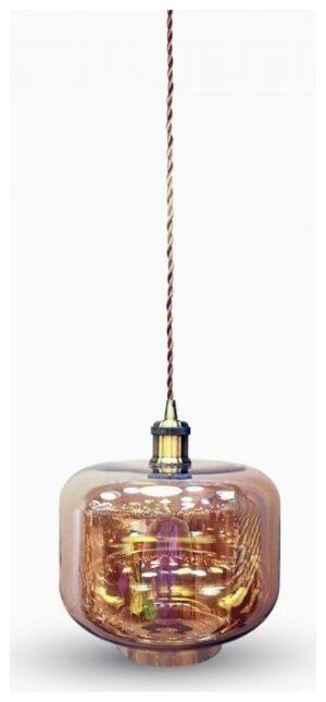 Κρεμαστό Φωτιστικό V-TAC Γυαλί Ρετρό Amber  με ντουί Ε27 Φ250mm 3740