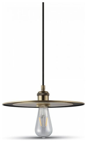 Κρεμαστό Φωτιστικό V-TAC Μεταλλικός Δίσκος Matt Gold με ντουί Ε27 3752