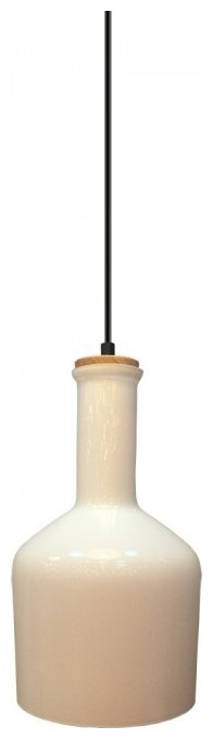 Κρεμαστό Φωτιστικό V-TAC Γυαλί Σχήμα Μπουκάλι Κύλινδρος και Ξύλινη Βάση  με ντουί Ε27 3760