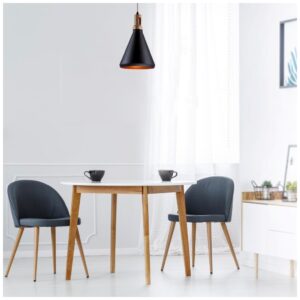 Κρεμαστό Φωτιστικό V-TAC Μεταλλικό Καπέλο Κώνος Μαύρο με Ξύλινη Βάση και ντουί Ε27 Φ250 3762