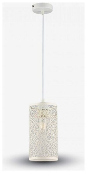 Κρεμαστό Φωτιστικό V-TAC Κύλινδρος Μεταλλικό Πλέγμα Λευκό Μάτ με ντουί Ε27 3826