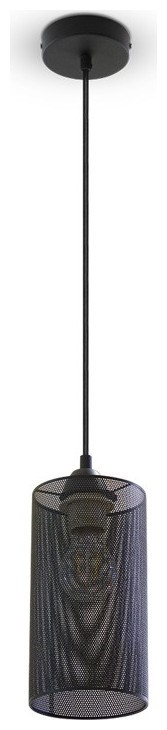 Κρεμαστό Φωτιστικό V-TAC Κύλινδρος Μεταλλικό Ψιλό Πλέγμα Μαύρο Μάτ με ντουί Ε27 3828