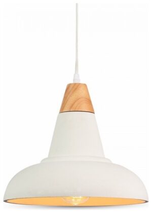 Κρεμαστό Φωτιστικό V-TAC Τσιμέντο Στρογγυλό Φ290mm και Ξύλινη Βάση με ντουί Ε27 3858