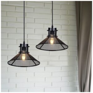 Κρεμαστό Φωτιστικό V-TAC Μεταλλικό Πλέγμα Καπέλο Μαύρο Μάτ με ντουί Ε27