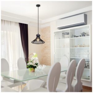 Κρεμαστό Φωτιστικό V-TAC Μεταλλικό Πλέγμα Καπέλο Μαύρο Μάτ με ντουί Ε27