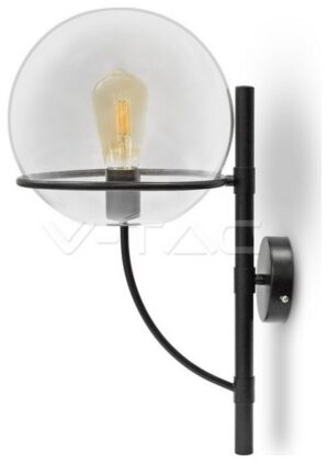 Απλίκα Φωτιστικό Τοίχου Γυάλινος Γλόμπος Διάφανος Φ210mm με Ντουί Ε27 3864