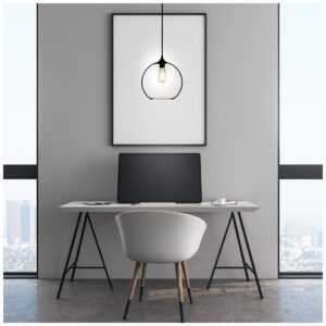 Κρεμαστό Φωτιστικό V-TAC Σφαιρικό Γυαλί Διάφανο ?300mm με ντουί Ε27