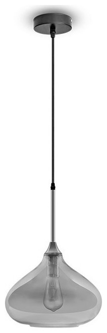 Κρεμαστό Φωτιστικό V-TAC Μοντέρνο Γυαλί Λείο Διάφανο Φ280mm με ντουί Ε27 3884