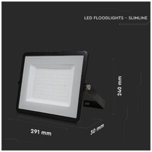 V-TAC LED Προβολέας 100W SAMSUNG CHIP SMD Σώμα Μαύρο 5 χρόνια εγγύηση Φως Ημέρας 413
