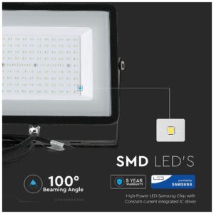 V-TAC LED Προβολέας 100W SAMSUNG CHIP SMD Σώμα Μαύρο 5 χρόνια εγγύηση Φως Ημέρας 413