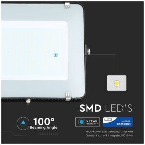 V-TAC LED Προβολέας 200W SAMSUNG CHIP SMD Μαύρος Φως Ημέρας 5 χρόνια εγγύηση 418